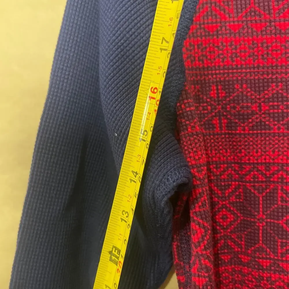 Hanna Anderson 150 Long Sleeve Red & Blue Winter Snow fllake Pattern Kids